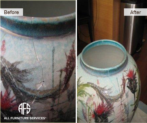 Cracked Ceramic Vase Porcelain Repair Restoration All Furniture Services